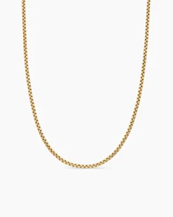 Box Chain Necklace 18K Yellow Gold, 2.7mm