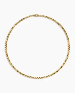 Box Chain Necklace 18K Yellow Gold, 5mm