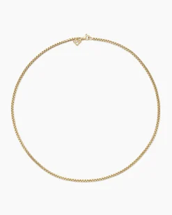 Box Chain Necklace 18k Yellow Gold, 2.7mm