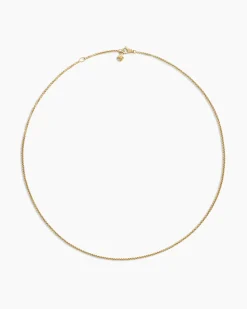 Box Chain Necklace 18K Yellow Gold, 1.7mm