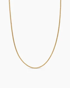 Box Chain Necklace 18K Yellow Gold, 1.7mm