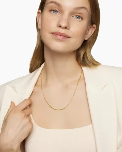 Box Chain Necklace 18K Yellow Gold, 1.7mm