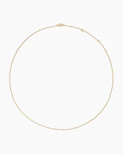 Box Chain Necklace 18K Yellow Gold, 1mm