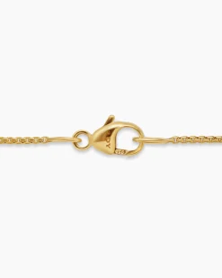 Box Chain Necklace 18K Yellow Gold, 1mm