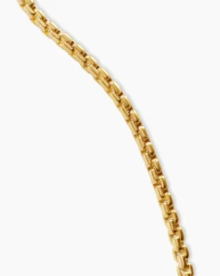 Box Chain Necklace 18K Yellow Gold, 1mm