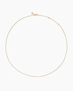 Box Chain Necklace 18K Yellow Gold, 1.25mm