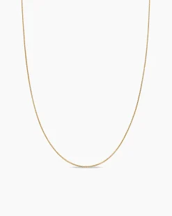 Box Chain Necklace 18K Yellow Gold, 1.25mm