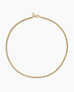 Box Chain Necklace 18K Yellow Gold, 3.6mm