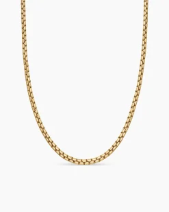 Box Chain Necklace 18K Yellow Gold, 3.6mm