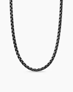 Box Chain Necklace Stainless Steel and Sterling Silver, 5mm