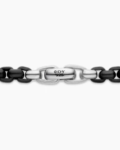 Box Chain Necklace Stainless Steel and Sterling Silver, 7.3mm