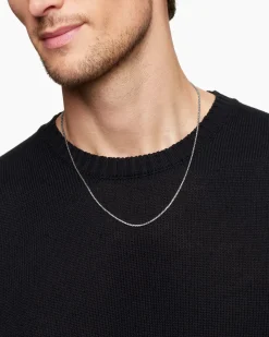 Box Chain Necklace Sterling Silver, 1.7mm