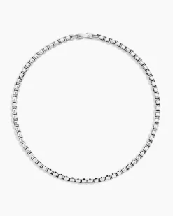 Box Chain Necklace Sterling Silver, 7.3mm