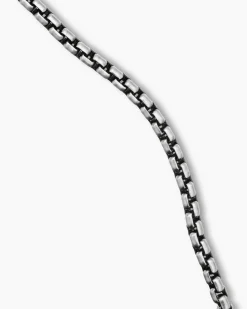Box Chain Necklace Sterling Silver with 14K Yellow Gold Accent, 1.7mm