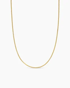 Box Chain Slider Necklace 18K Yellow Gold, 1.7mm