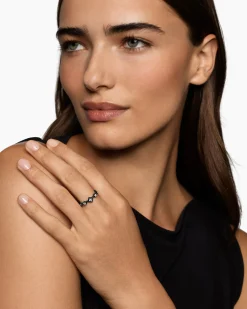 Cable Band Ring Black Titanium with Diamonds, 1.7mm