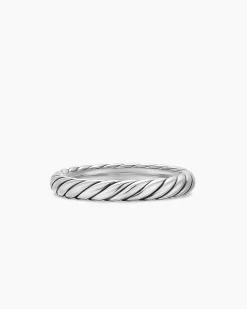 Cable Band Ring Sterling Silver, 3.4mm