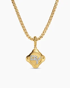 Cable Collectibles® DY Logo Amulet 18K Yellow Gold with Diamonds, 13.7mm
