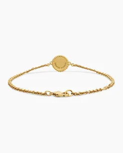 Cable Collectibles® Evil Eye Bracelet 18K Yellow Gold with Pavé Blue Sapphires and Diamonds, 2mm