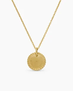 Cable Collectibles® Moon and Stars Necklace 18K Yellow Gold with Pavé Yellow Sapphires and Diamonds, 11mm