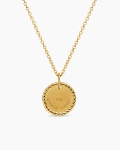 Cable Collectibles® Pavé Plate Necklace 18K Yellow Gold with Diamonds, 11mm