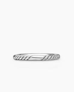 Cable Collectibles® Stack Ring Sterling Silver with Diamonds, 2mm