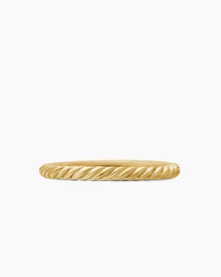 Cable Collectibles® Stack Ring 18K Yellow Gold with Diamonds, 2mm