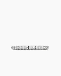Cable Collectibles® Stack Ring 18K White Gold with Diamonds, 2mm