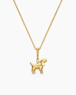 Cable Collectibles® Teen Dog Necklace 18K Yellow Gold with Diamond