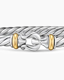 Cable Flex® Buckle Bracelet Sterling Silver with 14K Yellow Gold, 6mm