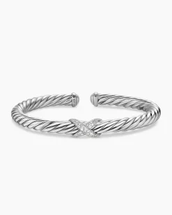 Cable Flex® X Bracelet Sterling Silver with Diamonds, 6mm
