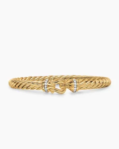 Cablespira® Buckle Bracelet 18K Yellow Gold with Diamonds, 6mm