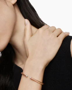 Cablespira® Flex Bracelet 18K Rose Gold with Diamonds, 4mm