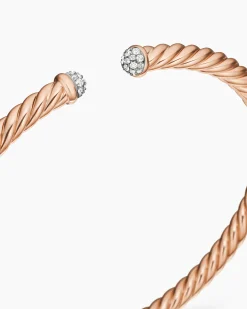 Cablespira® Flex Bracelet 18K Rose Gold with Diamonds, 4mm