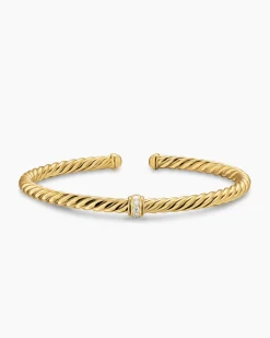 Cablespira® Flex Station Bracelet 18K Yellow Gold with Diamonds, 4mm