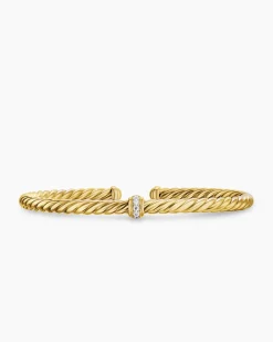 Cablespira® Flex Station Bracelet 18K Yellow Gold with Diamonds, 4mm