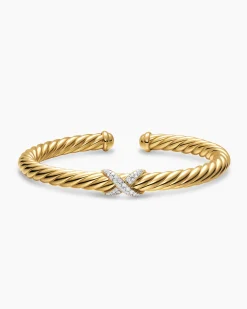 Cablespira® Flex X Bracelet 18K Yellow Gold with Diamonds, 6mm