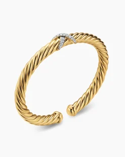 Cablespira® Flex X Bracelet 18K Yellow Gold with Diamonds, 6mm