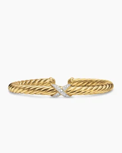 Cablespira® Flex X Bracelet 18K Yellow Gold with Diamonds, 6mm