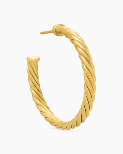 Cablespira® Hoop Earrings 18K Yellow Gold, 1in