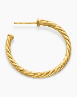 Cablespira® Hoop Earrings 18K Yellow Gold, 1in