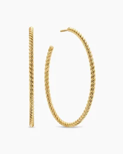 Cablespira® Hoop Earrings 18K Yellow Gold, 42.3mm