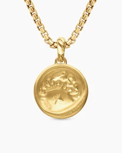 Cancer Amulet 18K Yellow Gold with Diamonds, 19mm