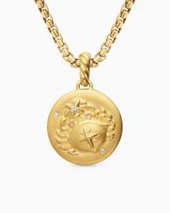 Cancer Amulet 18K Yellow Gold with Diamonds, 19mm