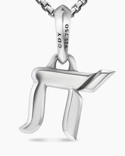 Chai Amulet Sterling Silver with 18K Yellow Gold, 17mm