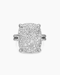 Chatelaine® Elongated Ring Sterling Silver with Diamonds, 19mm
