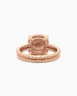 Chatelaine® Pavé Bezel Ring 18K Rose Gold with Morganite and Diamonds, 9mm