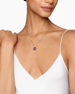 Chatelaine® Pendant Necklace 18K Yellow Gold with Amethyst and Diamonds, 11mm