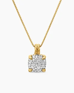 Chatelaine® Pendant Necklace 18K Yellow Gold with Pavé Diamonds, 11mm