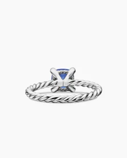 Chatelaine® Ring 18K White Gold with Tanzanite and Diamonds, 7mm